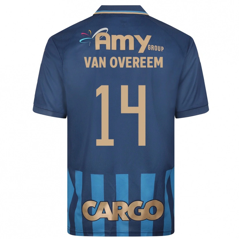 Danxen Kinder Joris Van Overeem #14 Marineblau Blau Auswärtstrikot Trikot 2025/26 T-Shirt Österreich