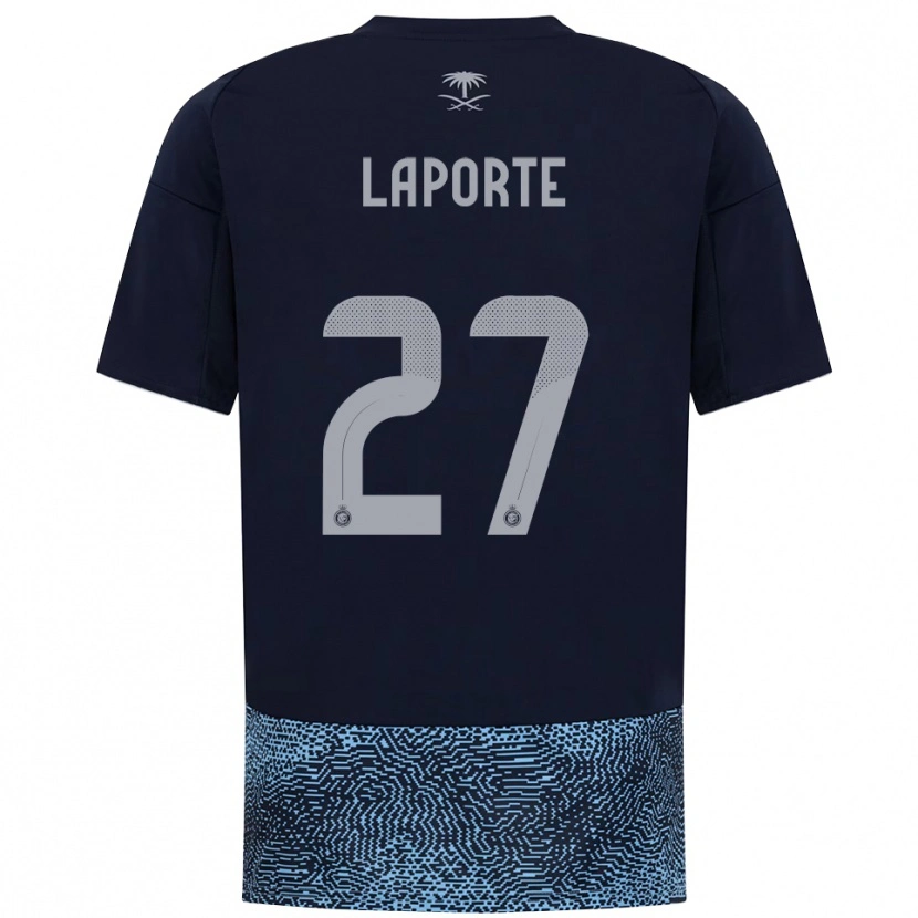 Danxen Kinder Aymeric Laporte #27 Marineblau Himmelblau Auswärtstrikot Trikot 2025/26 T-Shirt Österreich