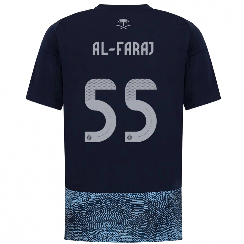 Danxen Kinder Abdulaziz Al-Faraj #55 Marineblau Himmelblau Auswärtstrikot Trikot 2025/26 T-Shirt Österreich