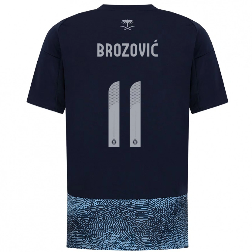 Danxen Kinder Marcelo Brozović #11 Marineblau Himmelblau Auswärtstrikot Trikot 2025/26 T-Shirt Österreich