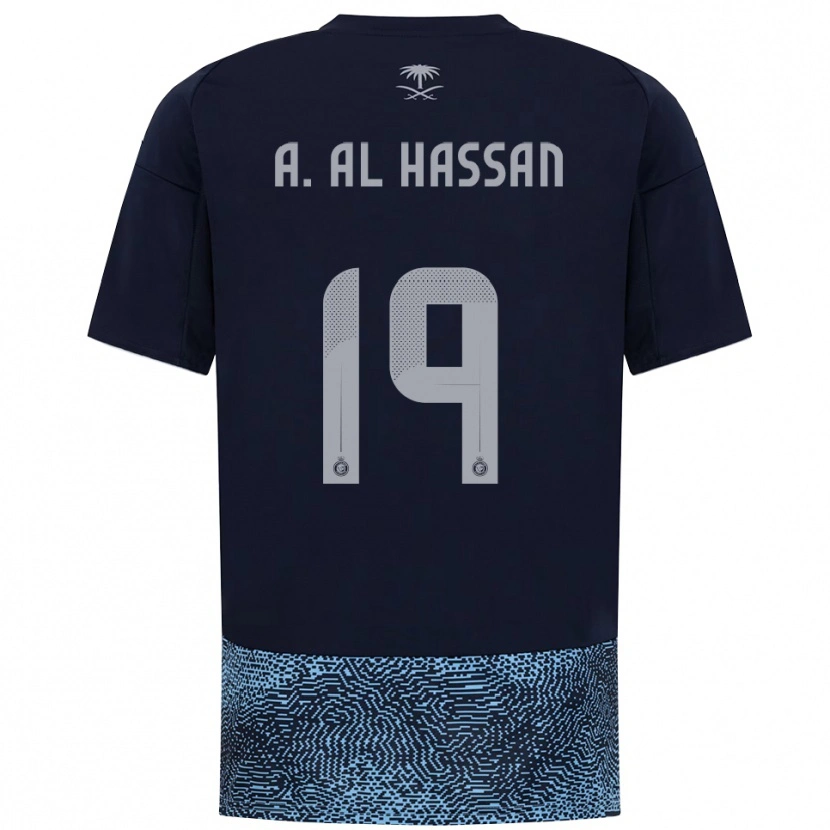 Danxen Kinder Ali Al-Hassan #19 Marineblau Himmelblau Auswärtstrikot Trikot 2025/26 T-Shirt Österreich