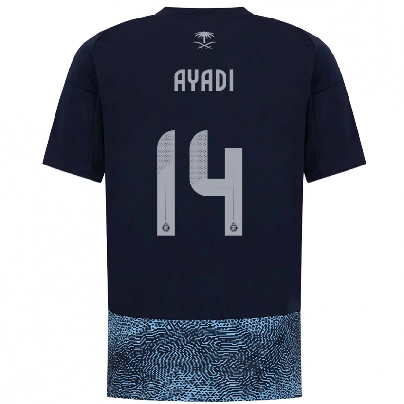 Danxen Kinder Ghada Ayadi #14 Marineblau Himmelblau Auswärtstrikot Trikot 2025/26 T-Shirt Österreich