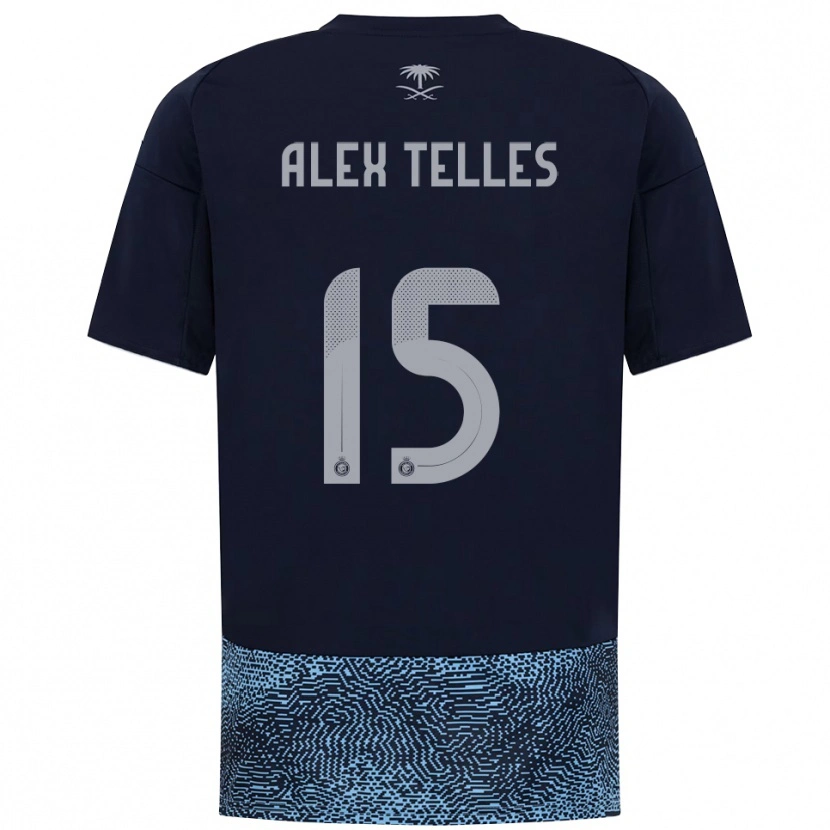 Danxen Kinder Alex Telles #15 Marineblau Himmelblau Auswärtstrikot Trikot 2025/26 T-Shirt Österreich