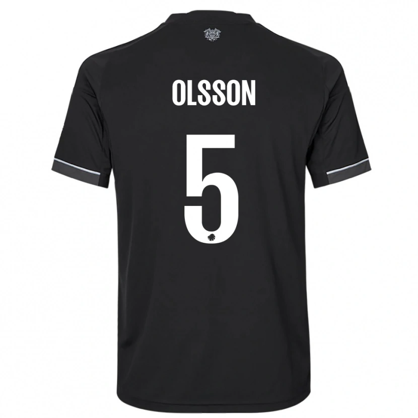 Danxen Kinder Cornelius Olsson #5 Schwarz Weiß Auswärtstrikot Trikot 2025/26 T-Shirt Österreich