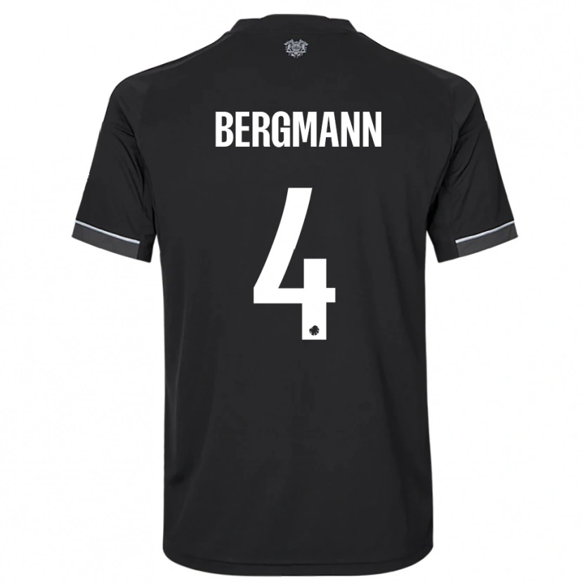 Danxen Kinder Olivia Bergmann #4 Schwarz Weiß Auswärtstrikot Trikot 2025/26 T-Shirt Österreich