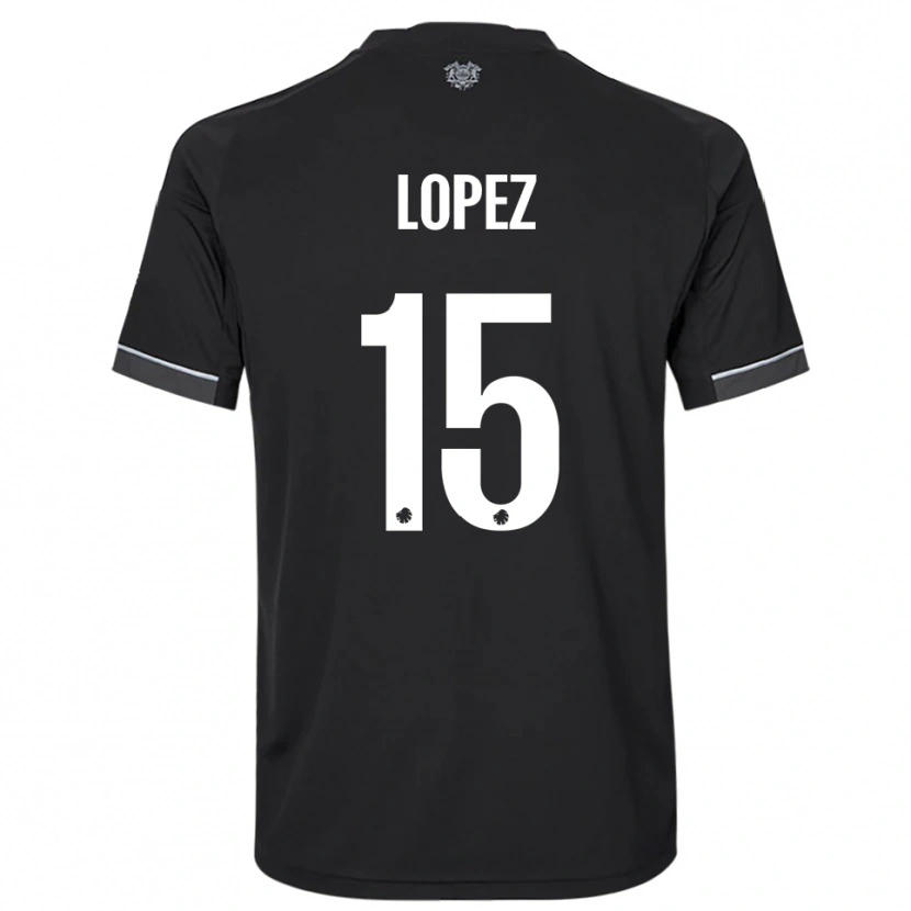 Danxen Kinder Marcos López #15 Schwarz Weiß Auswärtstrikot Trikot 2025/26 T-Shirt Österreich