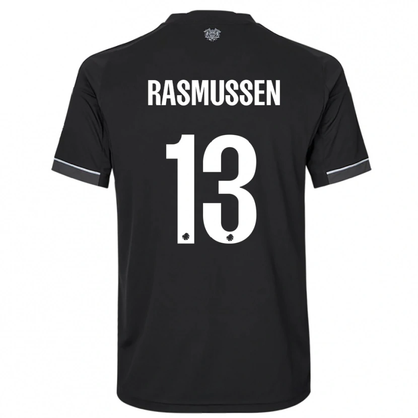 Danxen Kinder Sara Rasmussen #13 Schwarz Weiß Auswärtstrikot Trikot 2025/26 T-Shirt Österreich