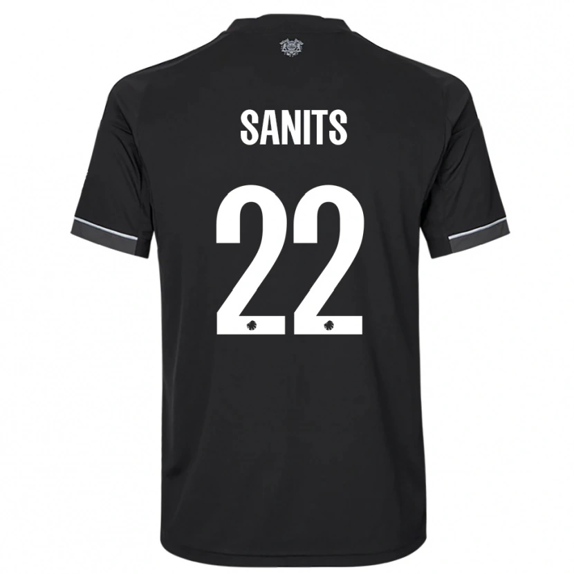 Danxen Kinder Dimitri Sanits #22 Schwarz Weiß Auswärtstrikot Trikot 2025/26 T-Shirt Österreich