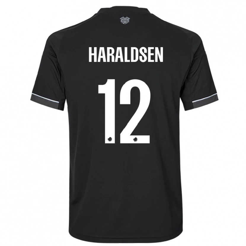Danxen Kinder Henrik Haraldsen #12 Schwarz Weiß Auswärtstrikot Trikot 2025/26 T-Shirt Österreich