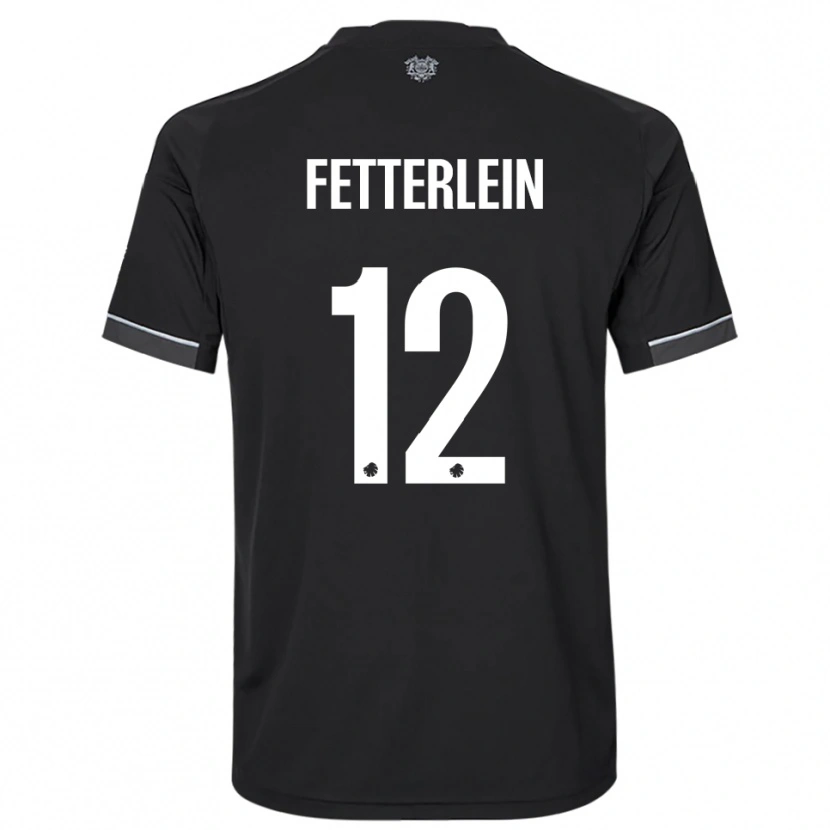 Danxen Kinder Sean Fetterlein #12 Schwarz Weiß Auswärtstrikot Trikot 2025/26 T-Shirt Österreich
