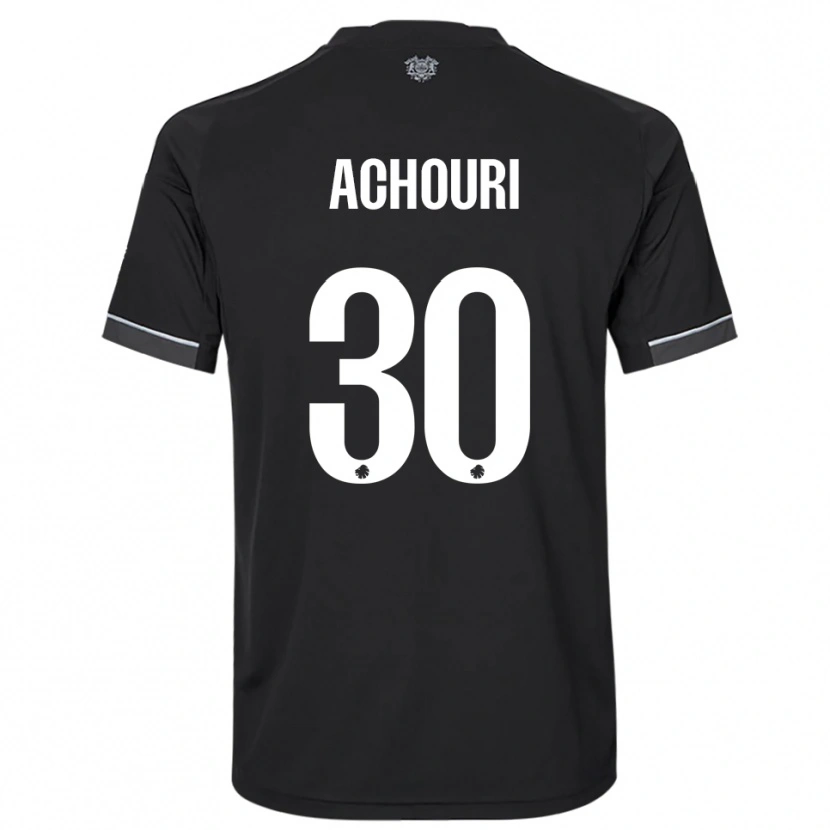 Danxen Kinder Elias Achouri #30 Schwarz Weiß Auswärtstrikot Trikot 2025/26 T-Shirt Österreich