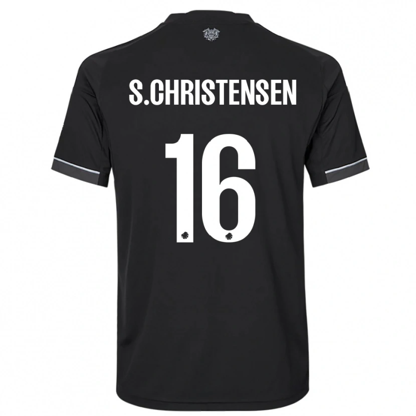 Danxen Kinder Sebastian Christensen #16 Schwarz Weiß Auswärtstrikot Trikot 2025/26 T-Shirt Österreich