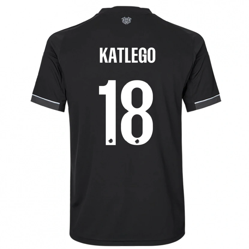 Danxen Kinder David Katlego #18 Schwarz Weiß Auswärtstrikot Trikot 2025/26 T-Shirt Österreich