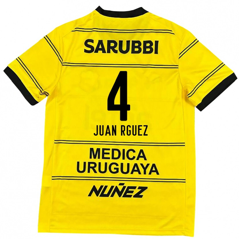 Danxen Kinder Juan Rodríguez #4 Schwarz Gold Auswärtstrikot Trikot 2025/26 T-Shirt Österreich
