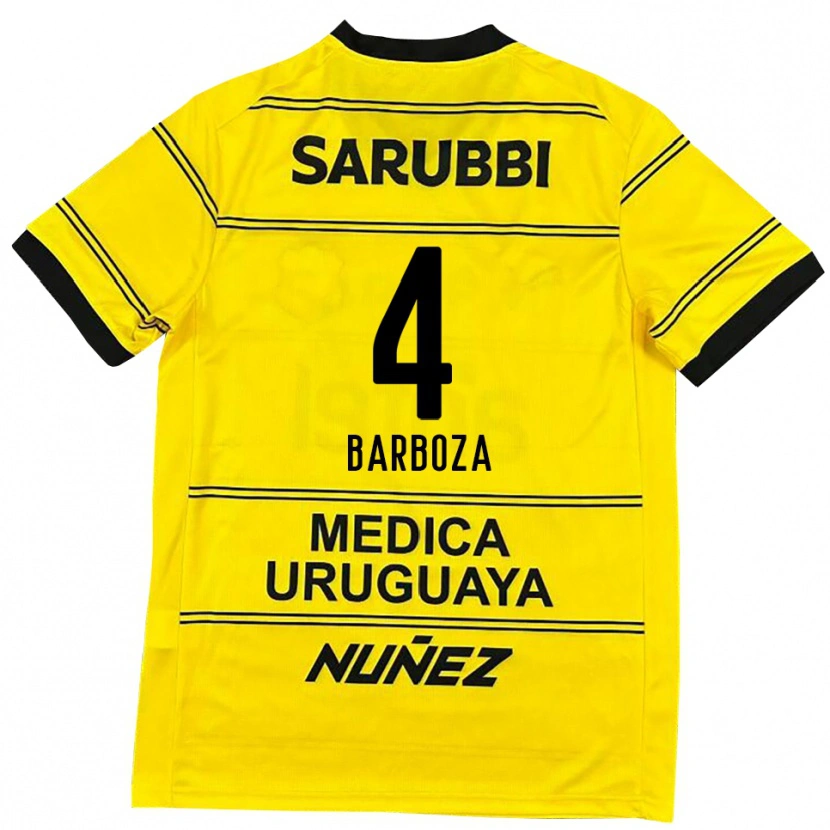 Danxen Kinder Brian Barboza #4 Schwarz Gold Auswärtstrikot Trikot 2025/26 T-Shirt Österreich