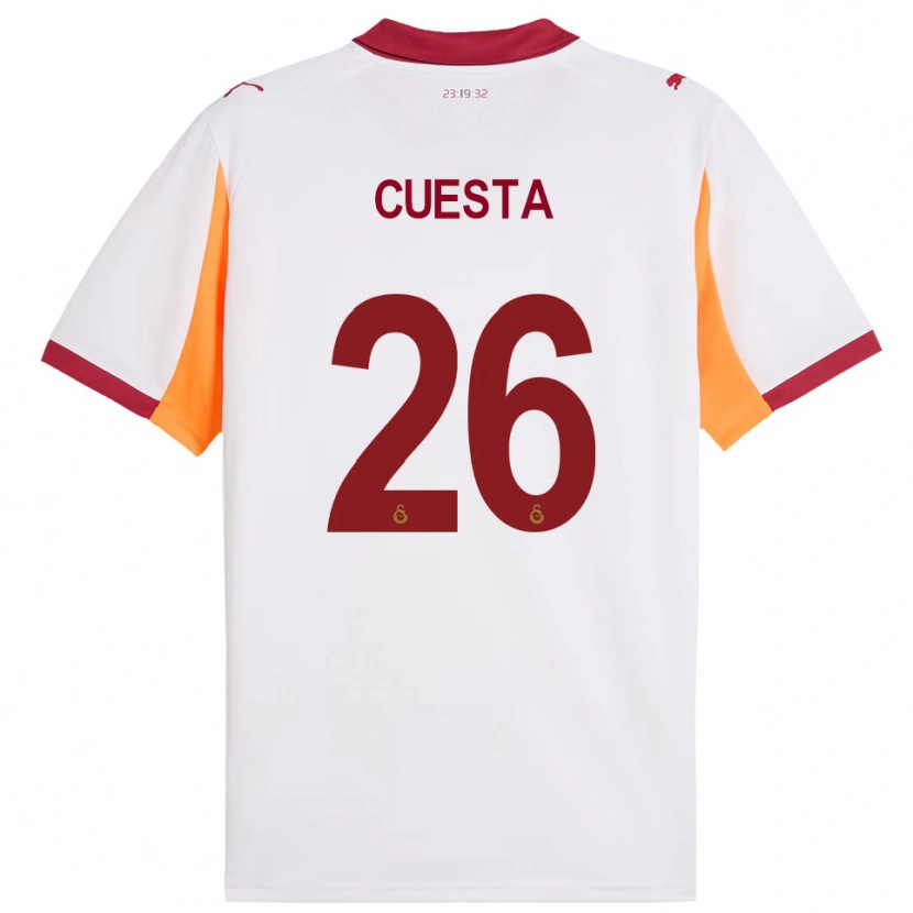 Danxen Kinder Carlos Cuesta #26 Weiß Rot Auswärtstrikot Trikot 2025/26 T-Shirt Österreich
