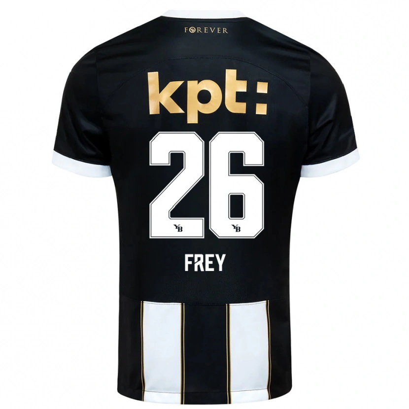 Danxen Kinder Laura Frey #26 Schwarz Weiß Auswärtstrikot Trikot 2025/26 T-Shirt Österreich