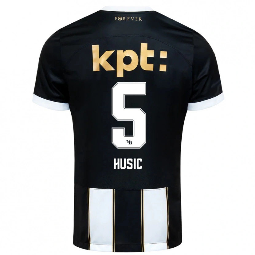 Danxen Kinder Anel Husic #5 Schwarz Weiß Auswärtstrikot Trikot 2025/26 T-Shirt Österreich