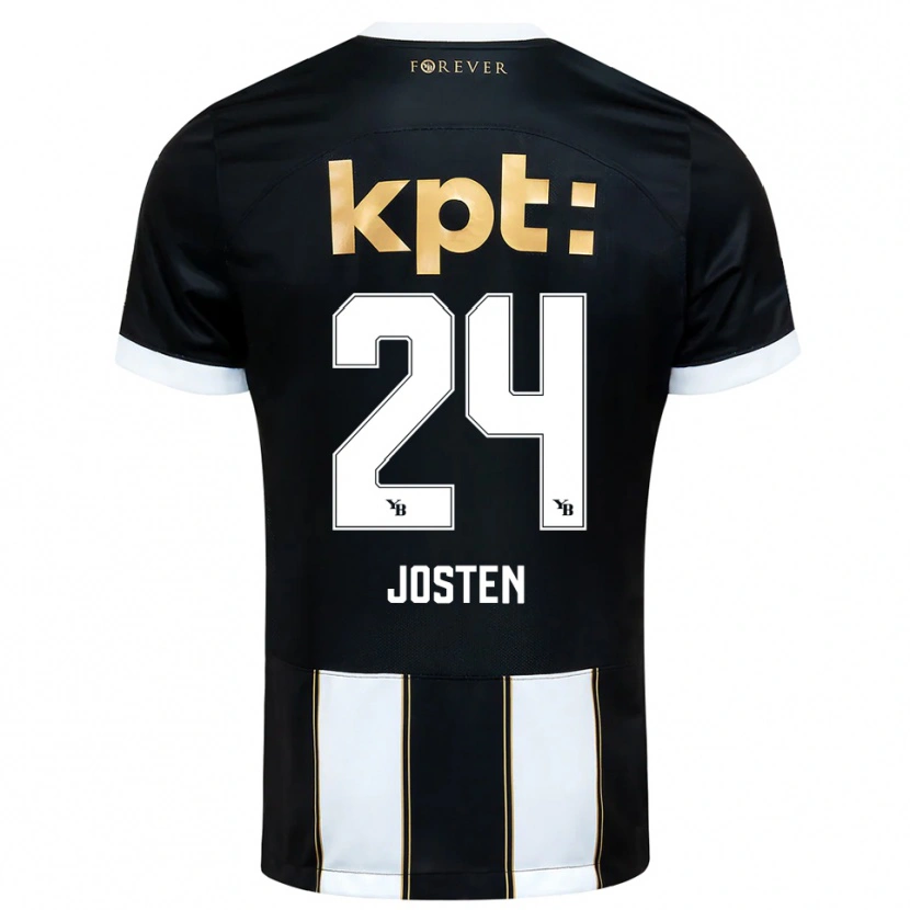 Danxen Kinder Lisa Josten #24 Schwarz Weiß Auswärtstrikot Trikot 2025/26 T-Shirt Österreich