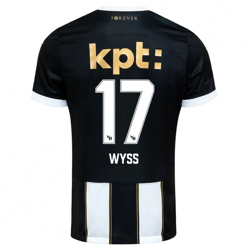Danxen Kinder Ryan Wyss #17 Schwarz Weiß Auswärtstrikot Trikot 2025/26 T-Shirt Österreich