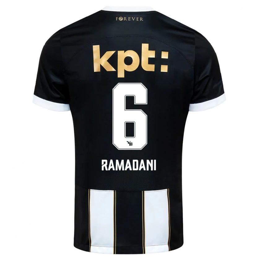 Danxen Kinder Leon Ramadani #6 Schwarz Weiß Auswärtstrikot Trikot 2025/26 T-Shirt Österreich