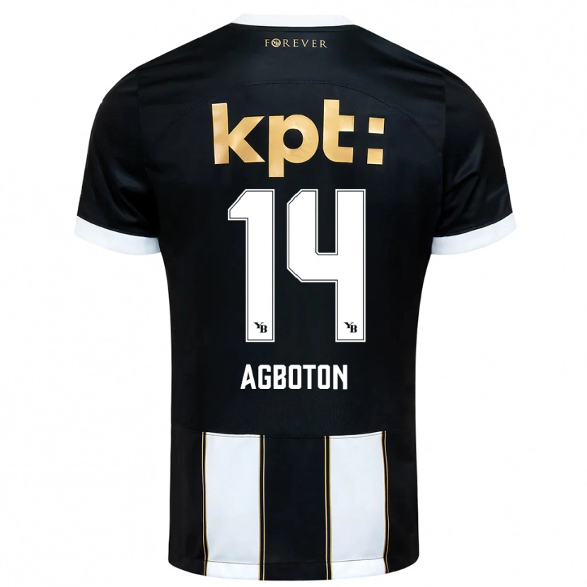 Danxen Kinder Marc-Alexis Agboton #14 Schwarz Weiß Auswärtstrikot Trikot 2025/26 T-Shirt Österreich