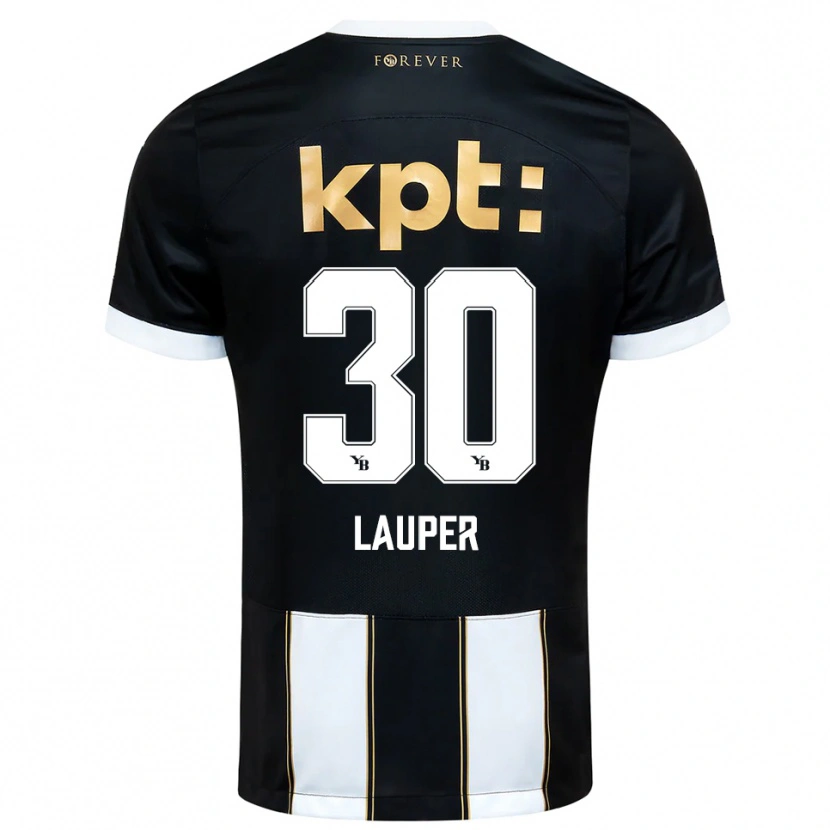 Danxen Kinder Sandro Lauper #30 Schwarz Weiß Auswärtstrikot Trikot 2025/26 T-Shirt Österreich