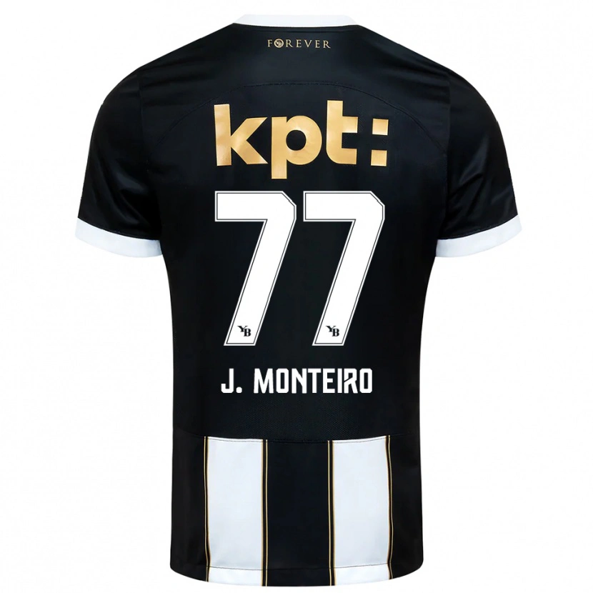 Danxen Kinder Joël Monteiro #77 Schwarz Weiß Auswärtstrikot Trikot 2025/26 T-Shirt Österreich
