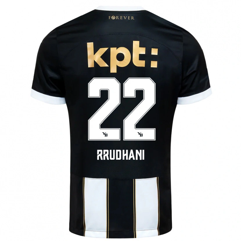 Danxen Kinder Donat Rrudhani #22 Schwarz Weiß Auswärtstrikot Trikot 2025/26 T-Shirt Österreich