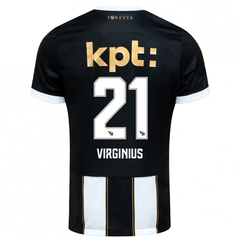Danxen Kinder Alan Virginius #21 Schwarz Weiß Auswärtstrikot Trikot 2025/26 T-Shirt Österreich