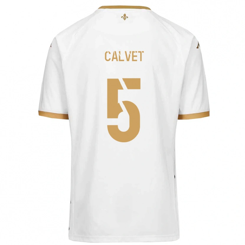 Danxen Kinder Raphaël Calvet #5 Weiß Gold Auswärtstrikot Trikot 2025/26 T-Shirt Österreich