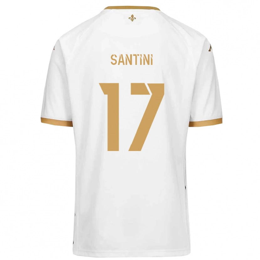 Danxen Kinder Jérémi Santini #17 Weiß Gold Auswärtstrikot Trikot 2025/26 T-Shirt Österreich