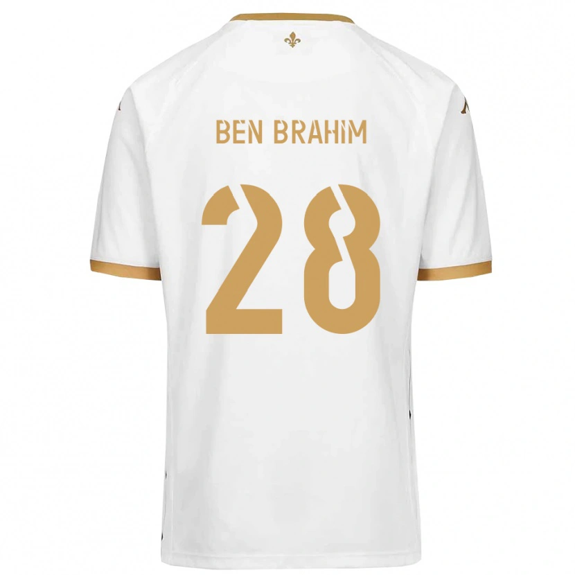 Danxen Kinder Samir Ben Brahim #28 Weiß Gold Auswärtstrikot Trikot 2025/26 T-Shirt Österreich