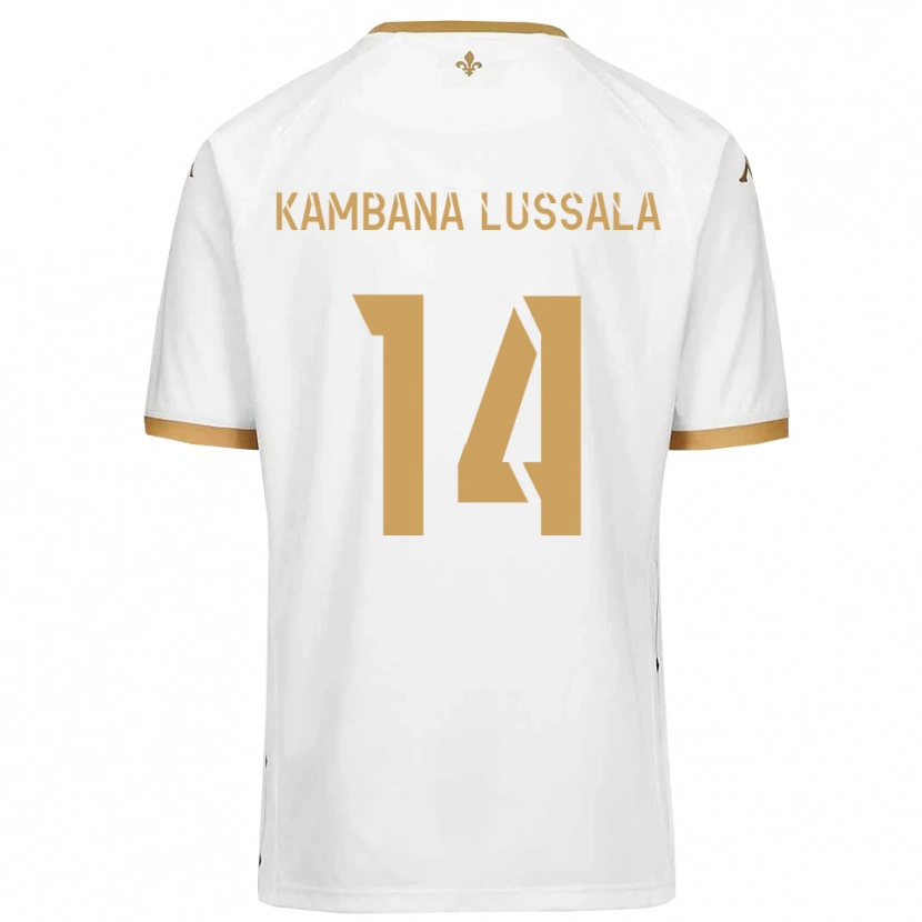Danxen Kinder Francisco Kambana Lussala #14 Weiß Gold Auswärtstrikot Trikot 2025/26 T-Shirt Österreich