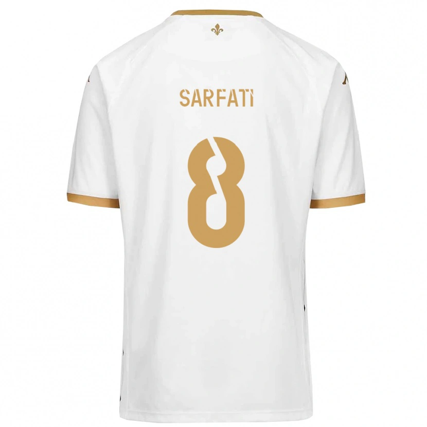 Danxen Kinder Isaac Sarfati #8 Weiß Gold Auswärtstrikot Trikot 2025/26 T-Shirt Österreich