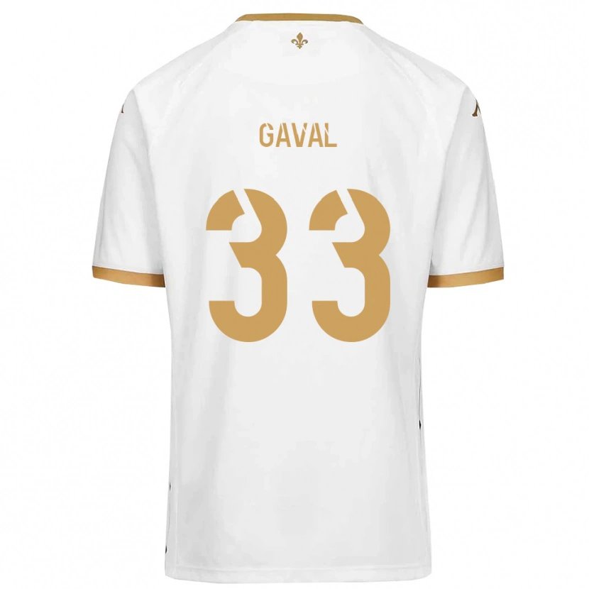 Danxen Kinder Aimé Gaval #33 Weiß Gold Auswärtstrikot Trikot 2025/26 T-Shirt Österreich