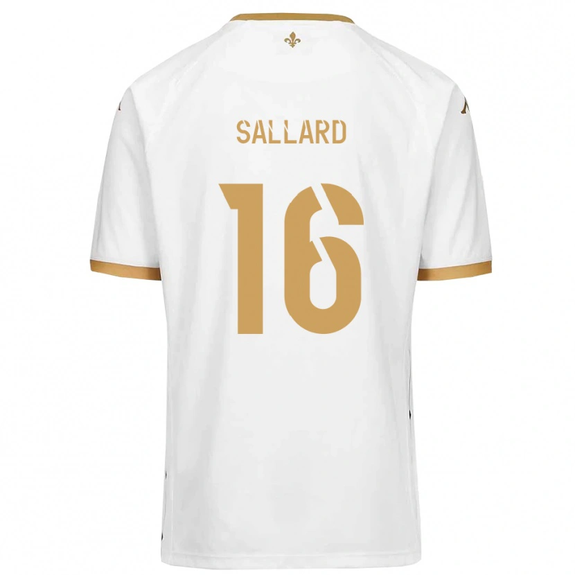 Danxen Kinder Romain Sallard #16 Weiß Gold Auswärtstrikot Trikot 2025/26 T-Shirt Österreich
