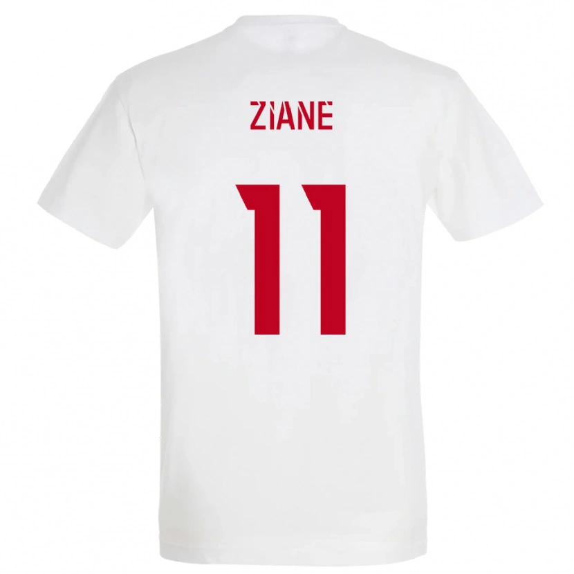 Danxen Kinder Mohamed Ziane #11 Weiß Rot Gelb Auswärtstrikot Trikot 2025/26 T-Shirt Österreich
