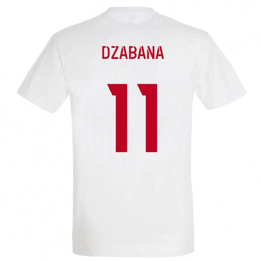 Danxen Kinder Alan Dzabana #11 Weiß Rot Gelb Auswärtstrikot Trikot 2025/26 T-Shirt Österreich