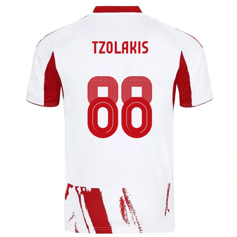 Danxen Kinder Konstantinos Tzolakis #88 Weiß Rot Auswärtstrikot Trikot 2025/26 T-Shirt Österreich