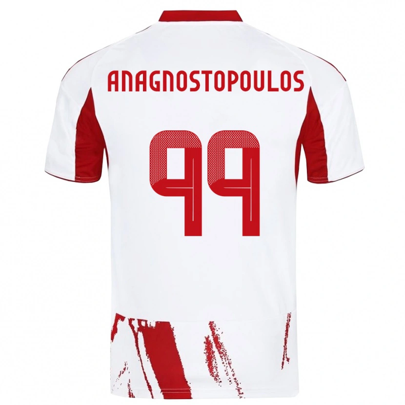 Danxen Kinder Alexandros Anagnostopoulos #99 Weiß Rot Auswärtstrikot Trikot 2025/26 T-Shirt Österreich