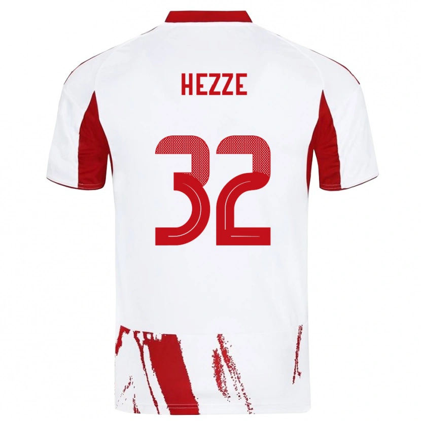 Danxen Kinder Santiago Hezze #32 Weiß Rot Auswärtstrikot Trikot 2025/26 T-Shirt Österreich