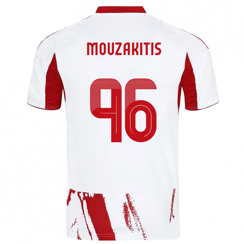 Danxen Kinder Christos Mouzakitis #96 Weiß Rot Auswärtstrikot Trikot 2025/26 T-Shirt Österreich