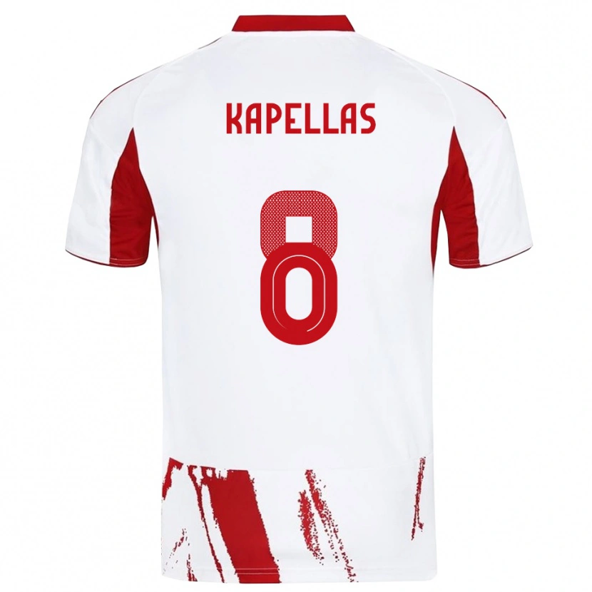 Danxen Kinder Christos Kapellas #8 Weiß Rot Auswärtstrikot Trikot 2025/26 T-Shirt Österreich