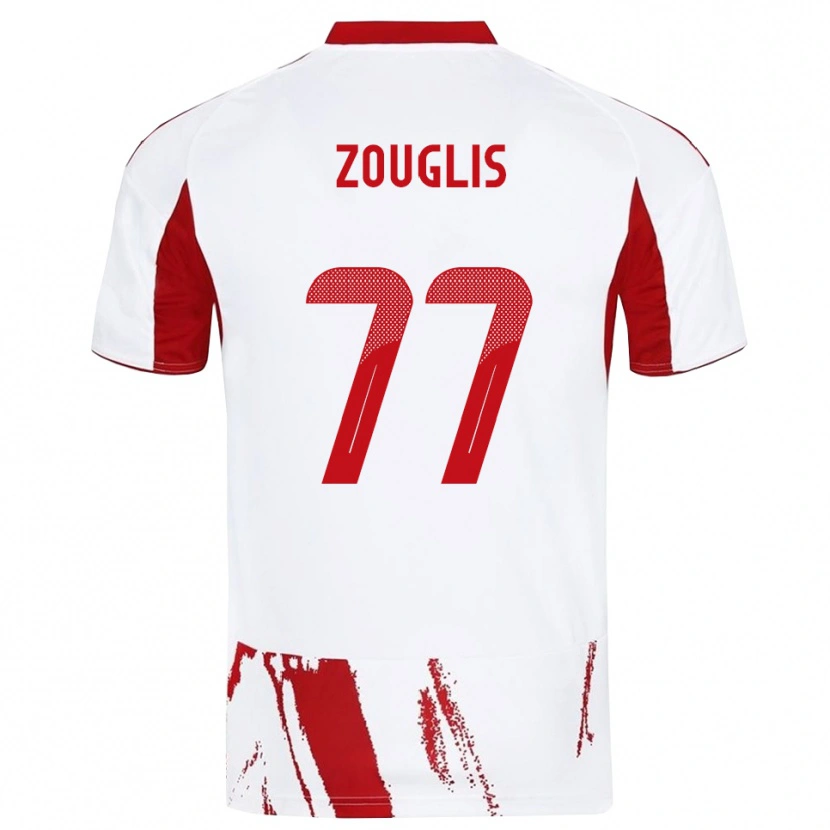 Danxen Kinder Nikolaos Zouglis #77 Weiß Rot Auswärtstrikot Trikot 2025/26 T-Shirt Österreich
