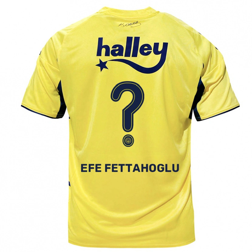 Danxen Kinder Adnan Efe Fettahoğlu #0 Gelb Marineblau Auswärtstrikot Trikot 2025/26 T-Shirt Österreich
