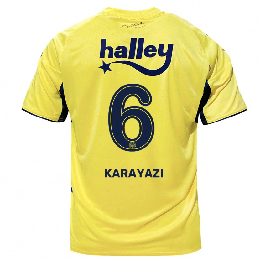 Danxen Kinder Efekan Karayazi #6 Gelb Marineblau Auswärtstrikot Trikot 2025/26 T-Shirt Österreich