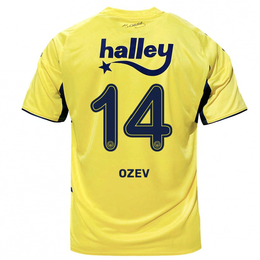 Danxen Kinder Ümran Özev #14 Gelb Marineblau Auswärtstrikot Trikot 2025/26 T-Shirt Österreich