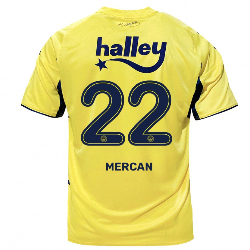 Danxen Kinder Levent Mercan #22 Gelb Marineblau Auswärtstrikot Trikot 2025/26 T-Shirt Österreich