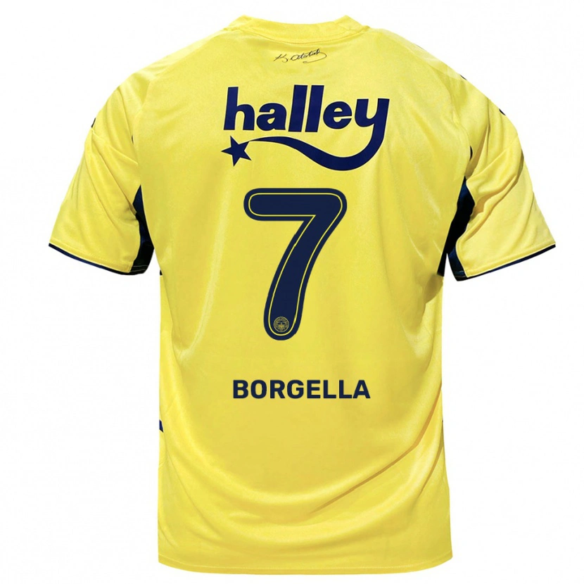 Danxen Kinder Roselord Borgella #7 Gelb Marineblau Auswärtstrikot Trikot 2025/26 T-Shirt Österreich